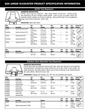 San Jamar's In-Counter Products Specification Sheet